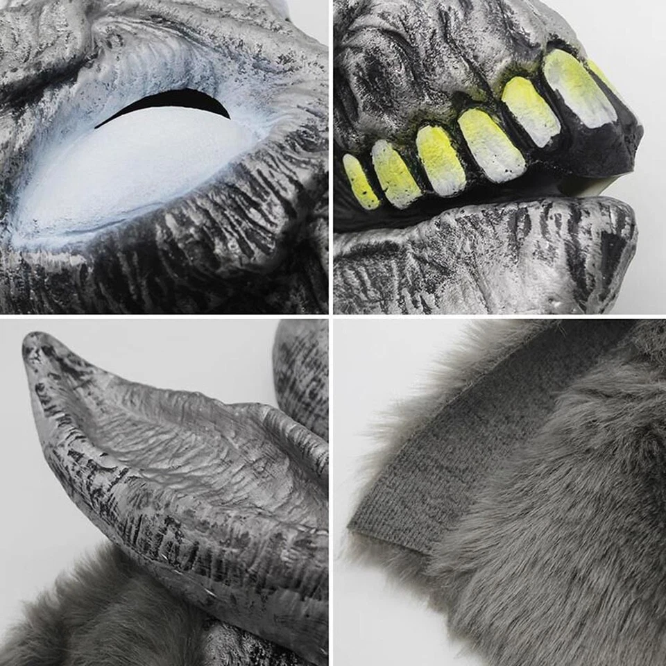 Donnie Darko FRANK Hasen Maske der Hase Latex Kapuze mit Fell Halloween Helm - Bild 4 von 4