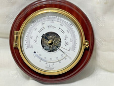 Barigo Captain Brass Mahogany Nautical Barometer/Thermo  1586MS Cost £530 