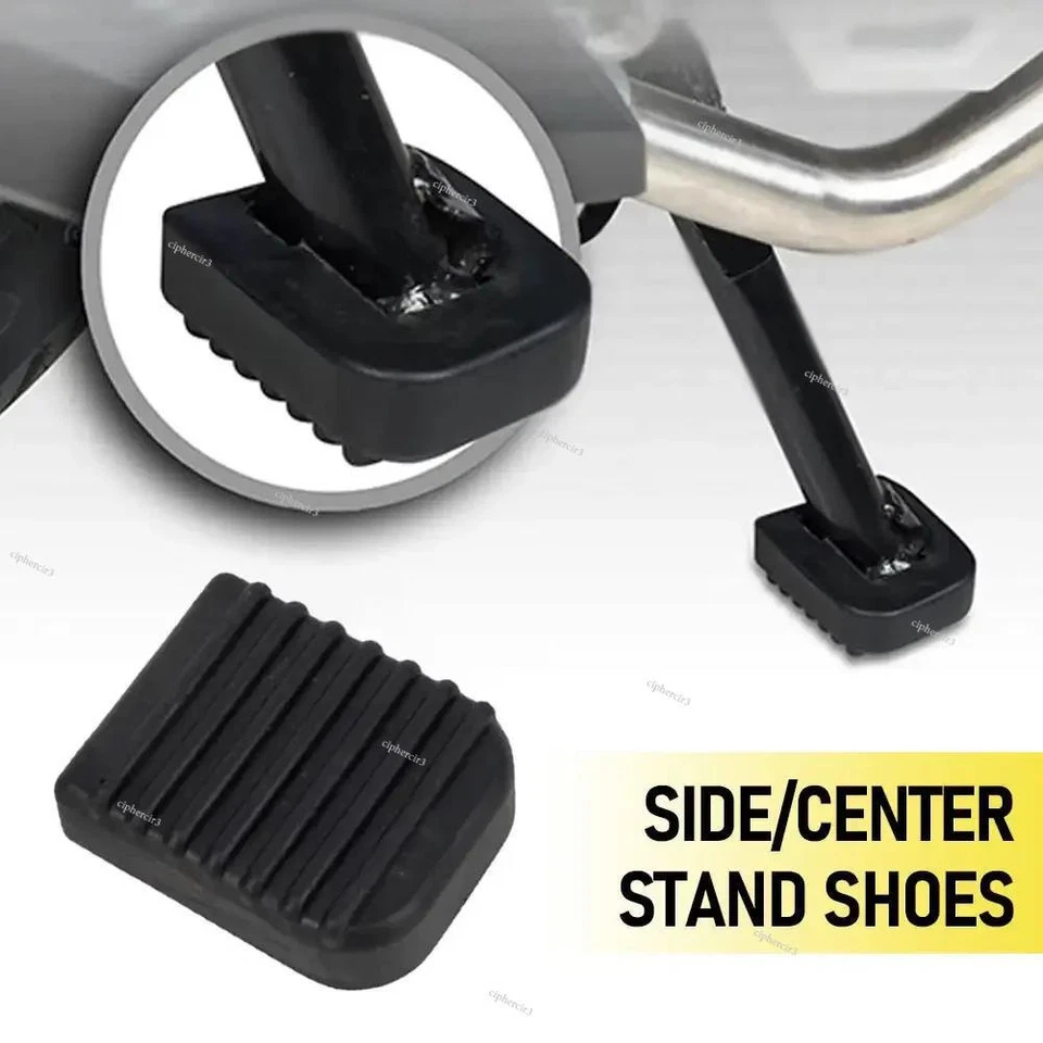 2Pc Motorcycle Parts Rubber Pad Foot Kickstand Extension Plate Stand Accessories - Image 2 of 4