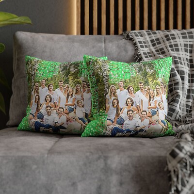 Christmas Personalized Faux Suede Pillow | Bright Green | Words Frame