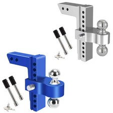 2" Receiver 8" Drop Adjustable Towing Hitch Dual Ball Mount Trailer 12500 lb