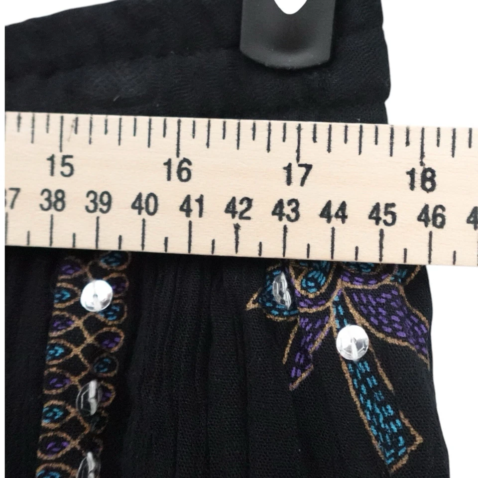 Maxi falda negra bordada en capas Boho Peasant Prairie Cottage talla 14/16 Foto 4 de 4