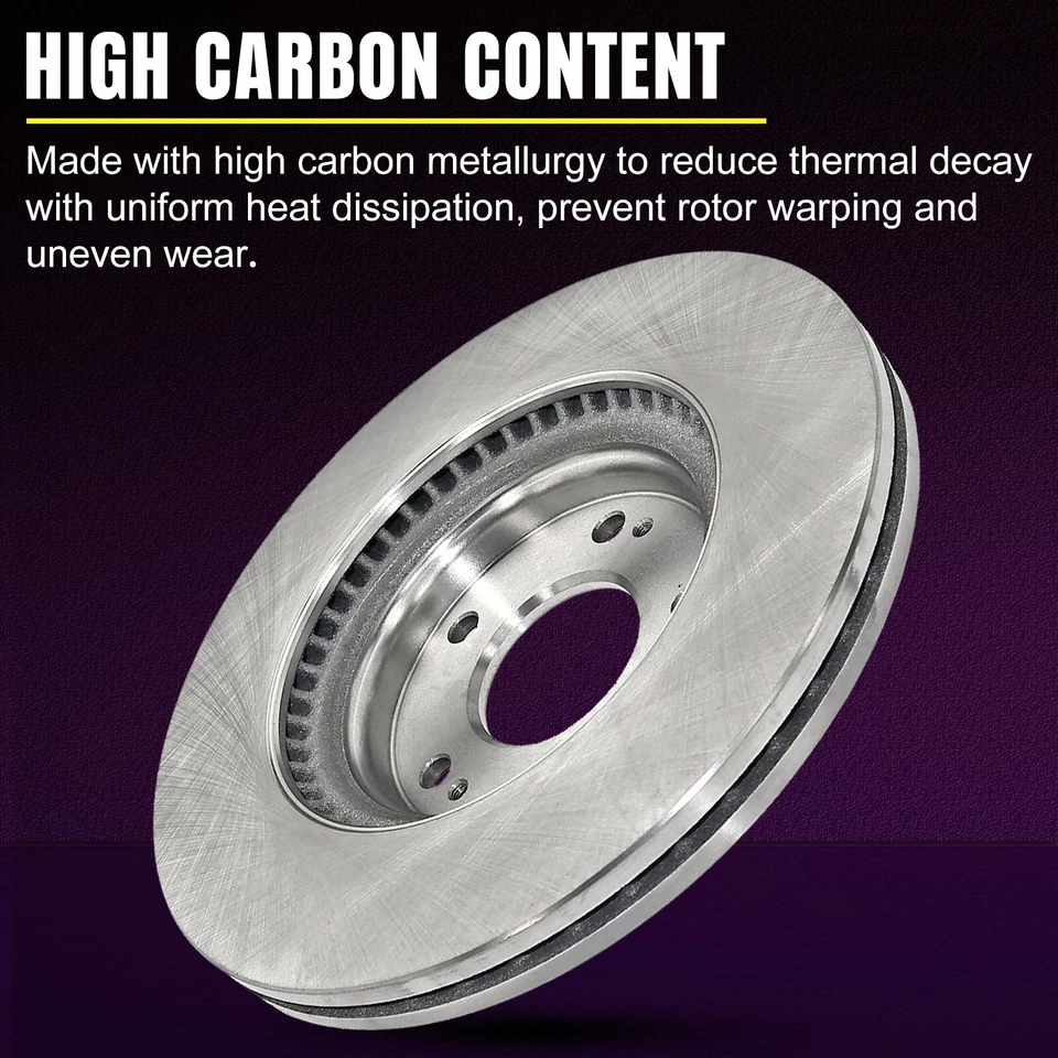 Front & Rear Brake Rotors + Ceramic Brake Pads for 6- Lug 2010 2011 Ford F-150 Foto 4 de 4