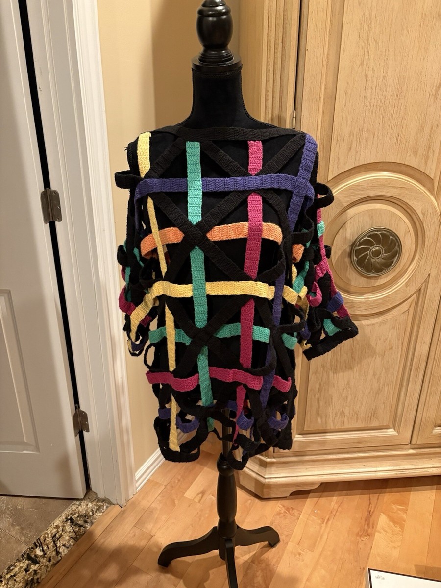 Tony Lambert design group vintage crochet sweater size medium