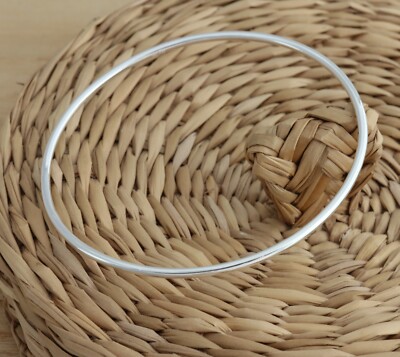 925 Sterlingsilber Einfach Stapelbar Slipper Armreif Armband 65 mm Durchmesser
