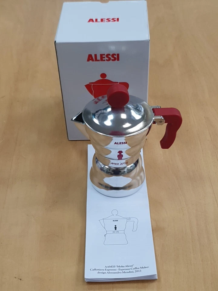 Alessi - AAM33/1 R - Moka Alessi, Cafetera Espresso Una Taza EDICIÓN ESPECIAL
