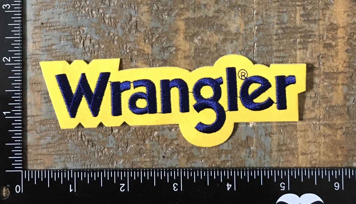 Vintage WRANGLER Jeans Racing Rodeo Cowboy Embroidered Stick/Sew-On Patch