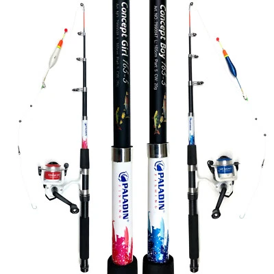 PALADIN FISHING Kinderangel Starter Set / Tele Combo - Kinder Rute Rolle Tasche & Fertigmontage