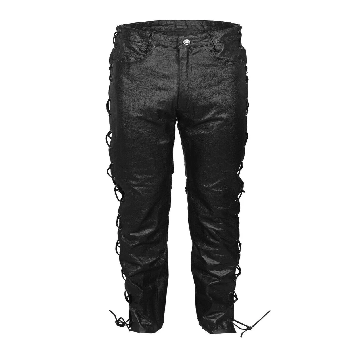 Pantalon cuir homme lacets sales