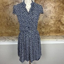 Vintage Ralph Lauren Denim & Supply Dress Medium Mini Floral Peasant Blue Y2K