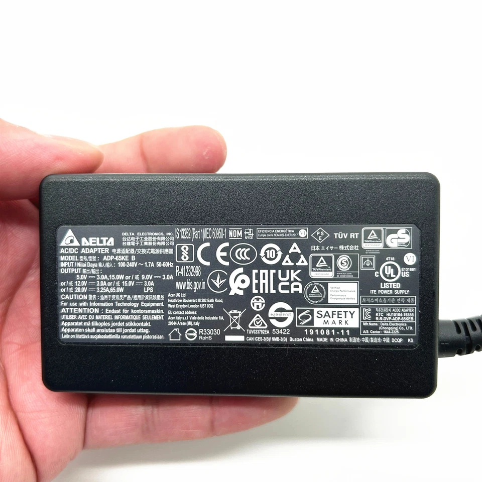 Delta 65W USB-C Adapter ADP-65KE B Type-C Charger for MSI Prestige 13 14 16 Evo - Image 3 of 4