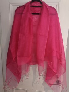 pink sheer shawl