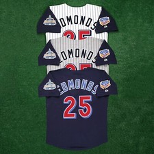 Jim Edmonds 1997 Anaheim Angels Men's Home/Road/Alt Jersey w/ Jackie Patch