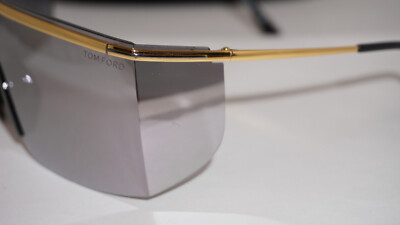 TOM FORD New Sunglasses PAVLOS Shield Gold Smoke Mirror  display picture 1