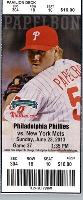 New York Mets vs Philadelphia Phillies 6/23/2013 Ticket - JC Ramirez Debut