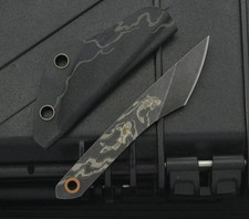Coltello da Collo EDC 4,5” 440c Acciaio Full Tang Tattico Lama Fissa con Fodero Kydex