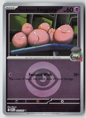 Team Rocket's Exeggcute (Energy Symbol Pattern) Reverse Holo ASC 077/217 NM