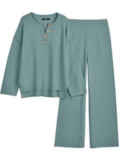womens lounge sets 2 piece outfits XL-Green Blue