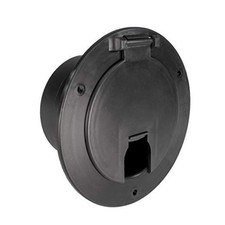 RV Power Cord Hatch Cover UV-Stabilized Plastic Snap Lock Door Black