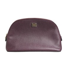 DOLCE & GABBANA Geldbörse Dunkellila Leder DG Logo Zip Around Hand Purse 480usd