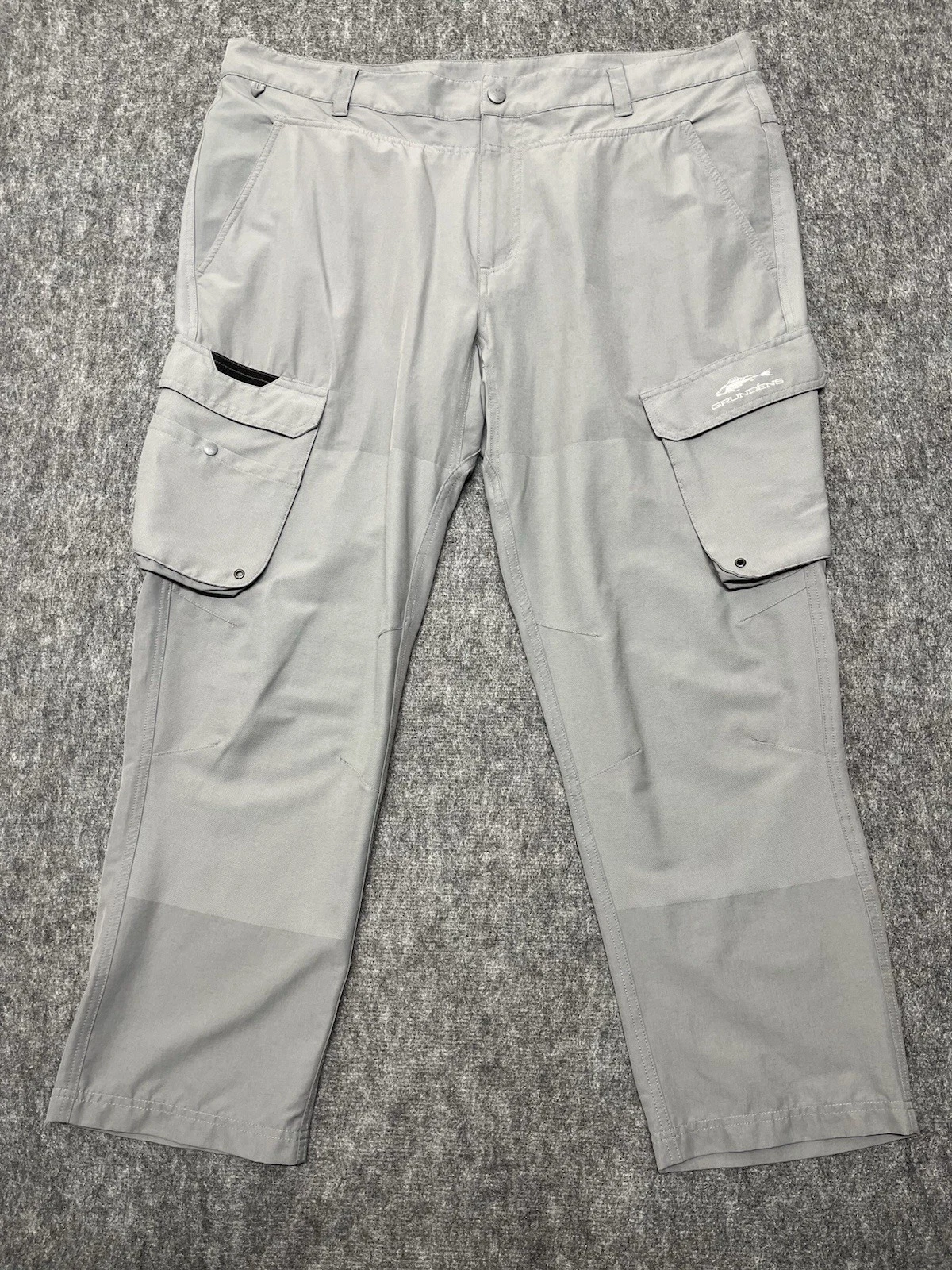 Grundens Breakwater Cargo Pants Mens 40S Light Gray 4 Way Stretch UPF 50 Fishing