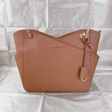 Michael Kors 35F1GTVT3L Jet Set Travel Large Chain Shoulder Tote Bag Leather