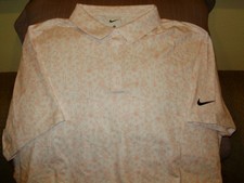 Nike Dri-Fit HM58907-686 Tour White Pink Floral Polo Golf Shirt Men's Medium