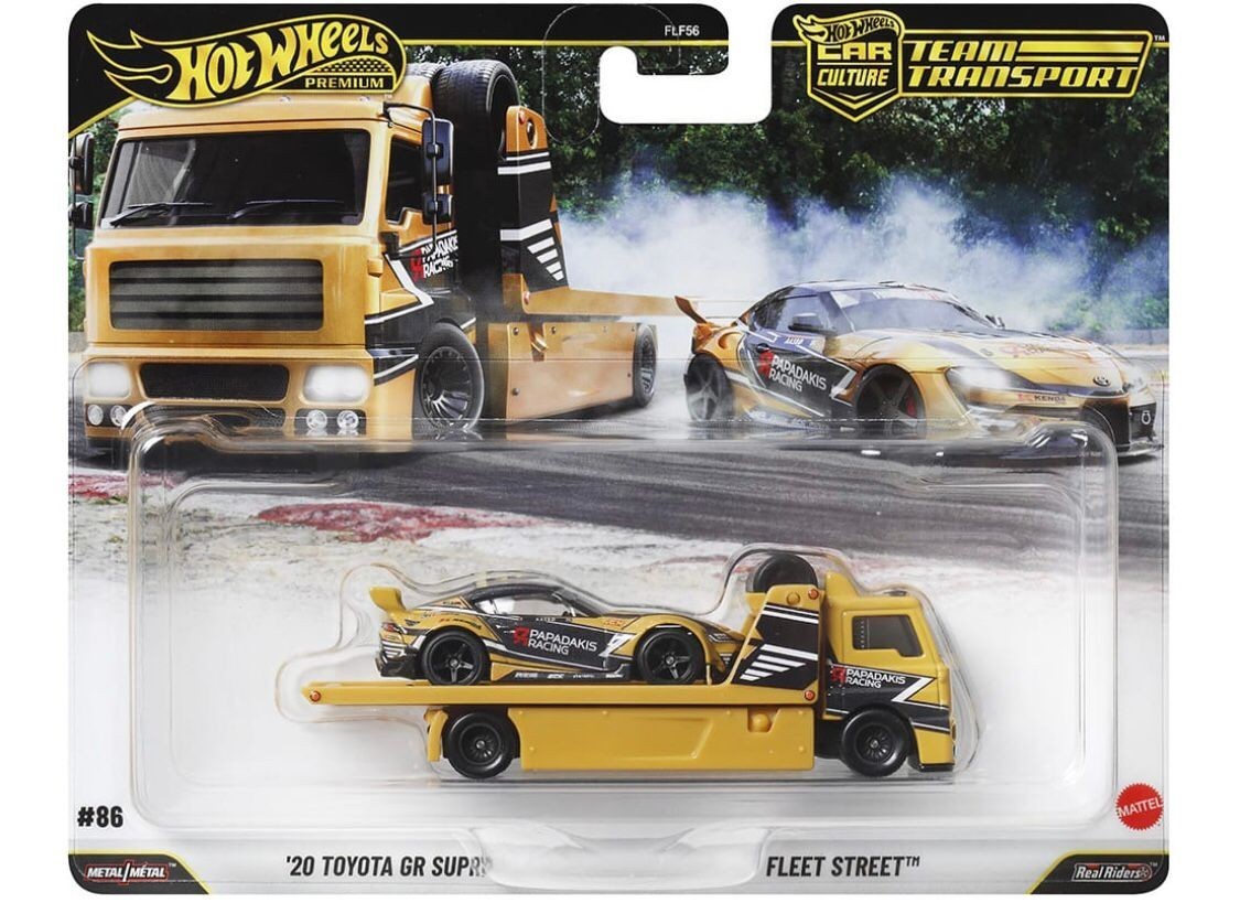 INHAND Hot Wheels Premium Team Transport 2025 '20 Toyota GR Supra & Fleet Street