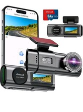 Dash Cam 4K UHD Front Dashcam with 64GB SD Card 2160P Wifi Car Camera,Smart App