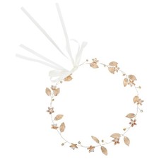 Golden Wedding Headband Durable Bridal Headpiece with Leaf Design