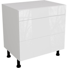 Fully Assembled Kitchen 700mm Gloss White 3 Drawer Base Unit