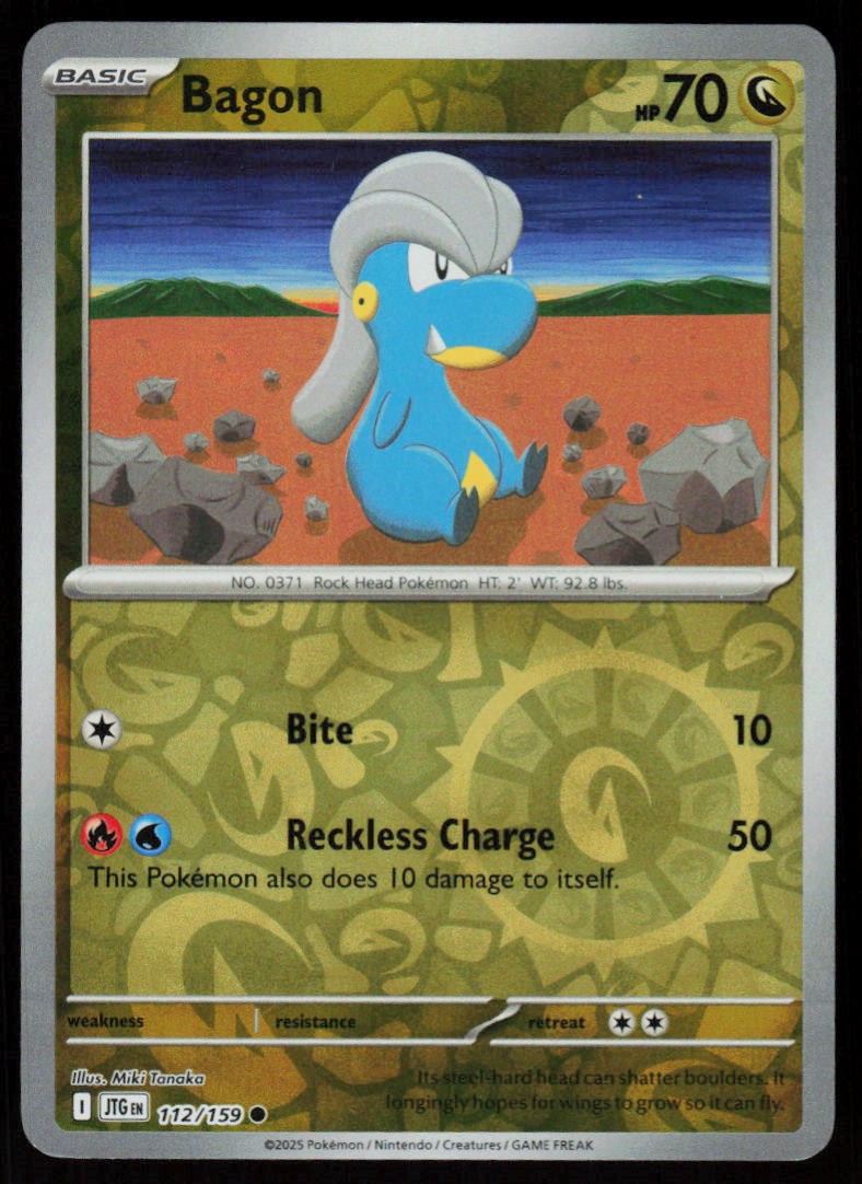 Bagon 112/159 Common Journey Together Pokemon Reverse Holo Near Mint