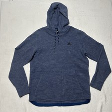 Adidas Three Stripes Mens Hoodie Blue Size Large Pullover Sweatshirt Cotton