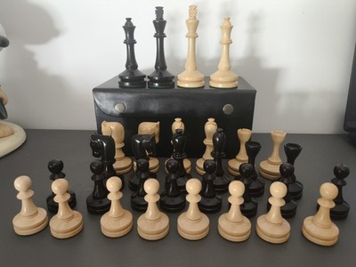 Schachspiel Staunton Luxus Blei König 10 cm Frankreich Schach Set