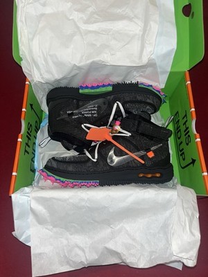 Nike Air Force 1 Off-White Black Multicolor Spikes Mid Top Sneaker