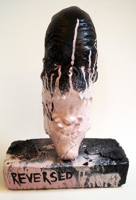 C. FANTA Gesicht GEMÄLDE Skulptur abstrakt ORIGINAL Kunst Beton MALEREI art