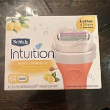 Schick Intuition - Lather  Shave In One Stop Razor Blade Refills, 6 Cartridges