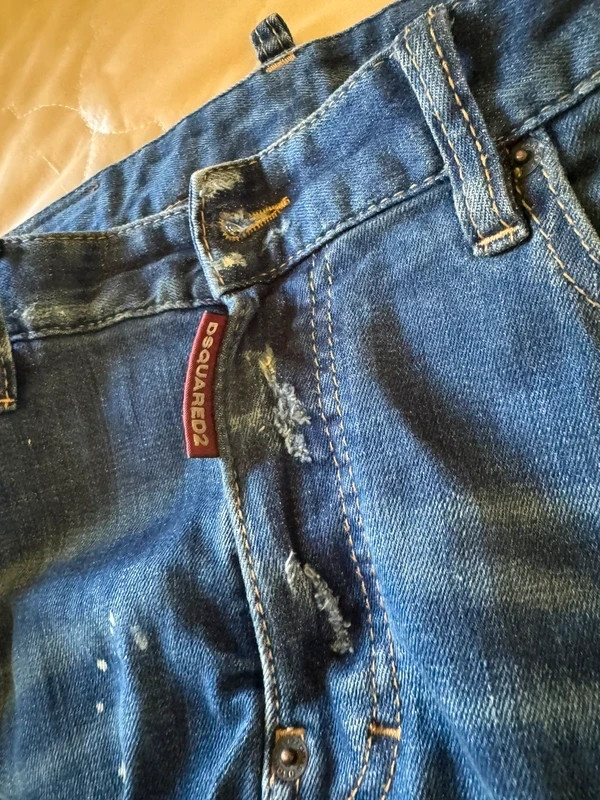 Dsquared2 Blue Paint Splatter Jeans - RRP £349 - 100percent Authentic image 2