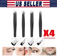 4X Stainless Steel Eyebrow Trimming Clip Professional Tweezer Eyebrow Shaping
