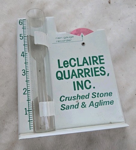 Leclaire Quarries Inc Metal Rain Gauge w/Glass Tube