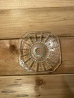 Vintage Federal Glass Clear Square Columbia Plate 6” Atomic Pearl Blast Pattern