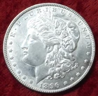 1896O Morgan Silver Dollar Coin, United States of America Silver $1 Coin, USA $1