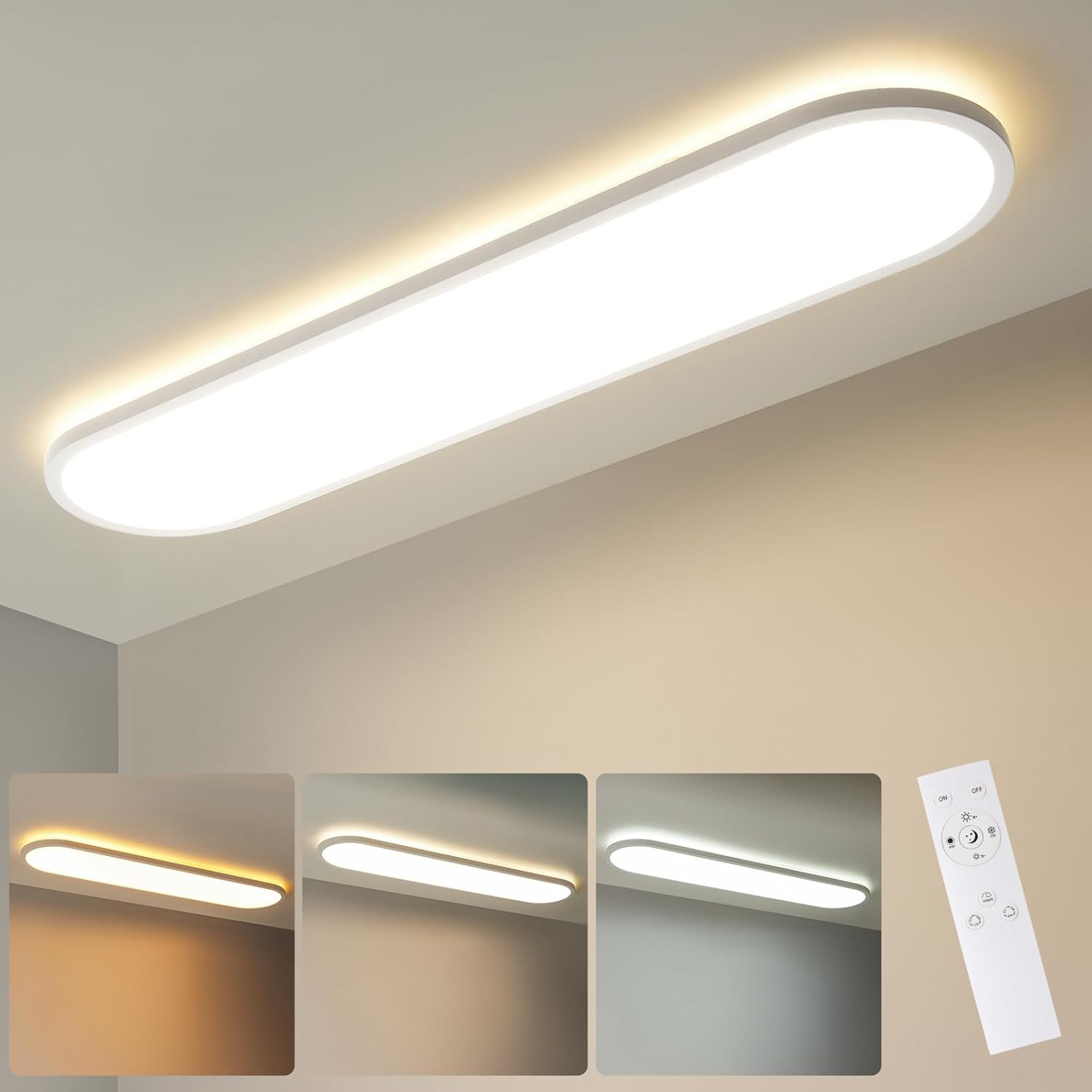 Plafoniera LED Slim 80x20 4500LM - Design Rettangolare Dimmerabile CCT