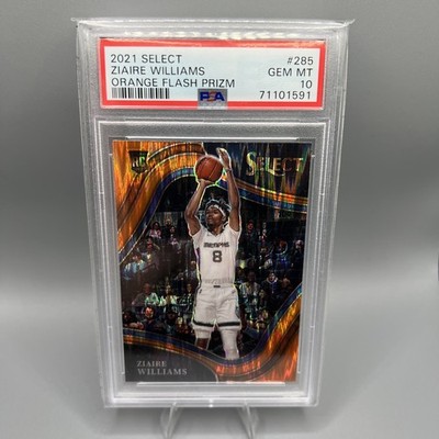2021 Panini Select #285 Courtside Ziaire Williams Orange Flash Prizm (RC) PSA 10