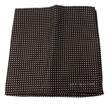 Vintage Tommy Hilfiger 100 Silk Brown Pocket Square Pindot Polka Dot Print