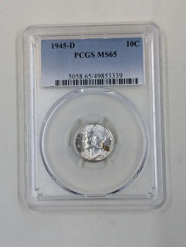 1945 D 10C PCGS MS65 Mercury Dime