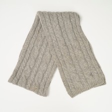 Ralph Lauren Scarf gray Cable Knit Lambswool Angora Blend 64"x7'