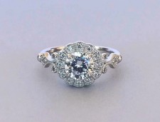 2Ct Round Cut Lab Created Diamond Women's Engagement Ring 14K White Gold Plated
