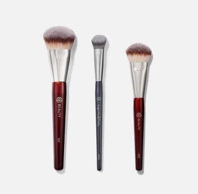 BK BRUSHES Makeup Brush 101/109/A506- Flawless Facial Brush Set (3 pieces)-