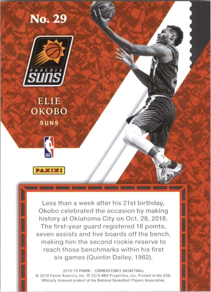 2018-19 Panini Cornerstones Startups #29 Elie Okobo - BSK - Image 2 of 2